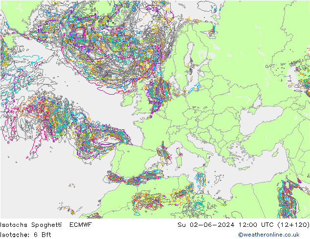 Isotachen Spaghetti ECMWF So 02.06.2024 12 UTC