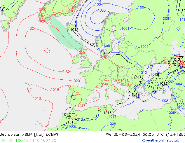 Jet stream/SLP ECMWF We 05.06.2024 00 UTC