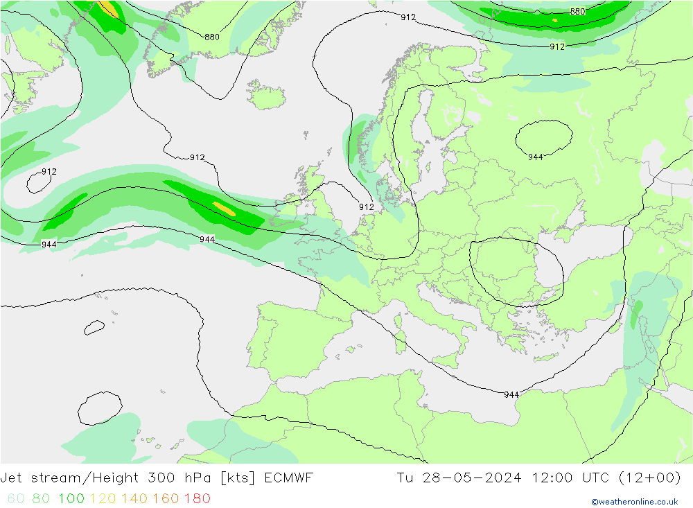 Corriente en chorro ECMWF mar 28.05.2024 12 UTC