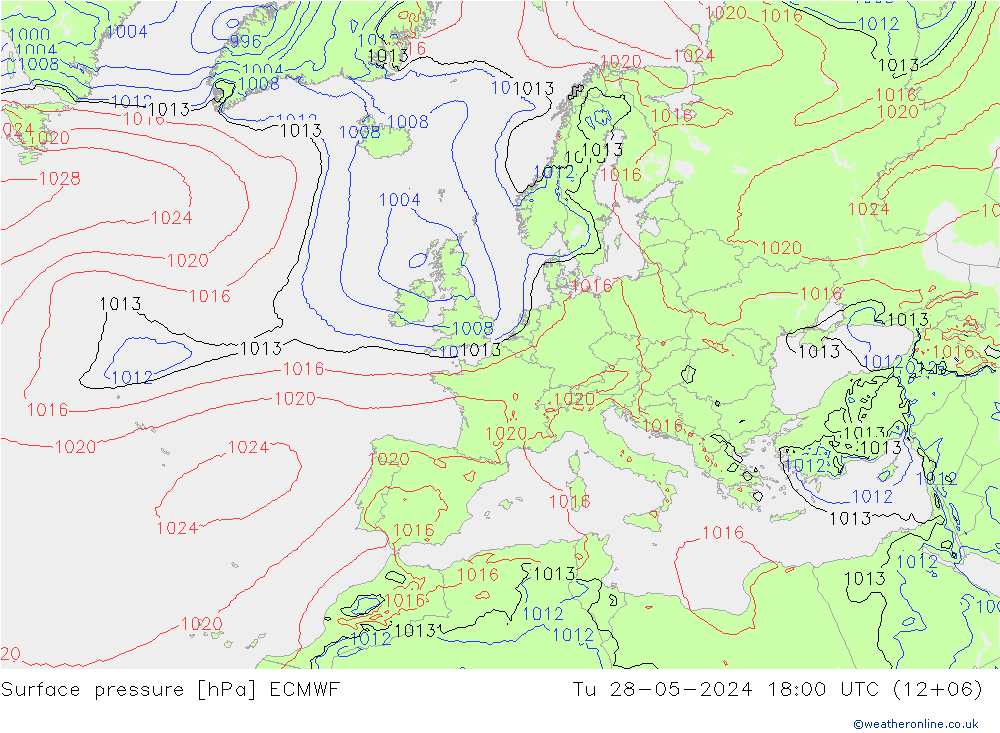приземное давление ECMWF вт 28.05.2024 18 UTC