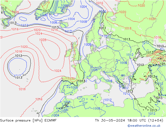 Yer basıncı ECMWF Per 30.05.2024 18 UTC