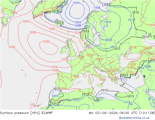 pression de l'air ECMWF lun 03.06.2024 06 UTC