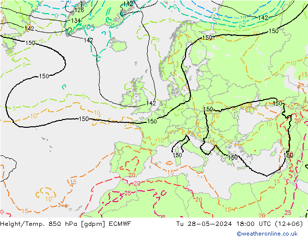 Height/Temp. 850 hPa ECMWF  28.05.2024 18 UTC