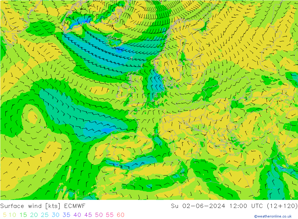 Rüzgar 10 m ECMWF Paz 02.06.2024 12 UTC