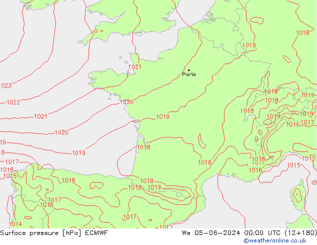 Surface pressure ECMWF We 05.06.2024 00 UTC