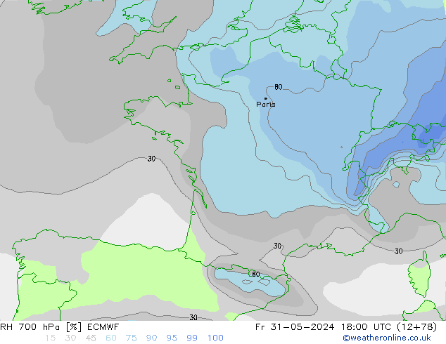 700 hPa Nispi Nem ECMWF Cu 31.05.2024 18 UTC