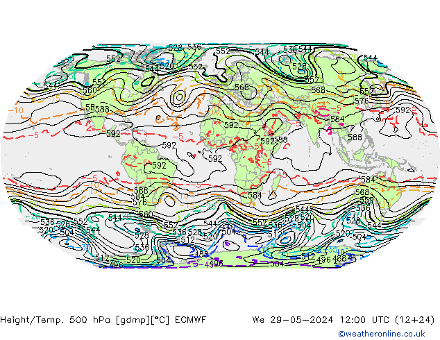Height/Temp. 500 hPa ECMWF  29.05.2024 12 UTC