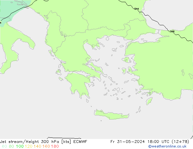 Jet stream/Height 300 hPa ECMWF Fr 31.05.2024 18 UTC