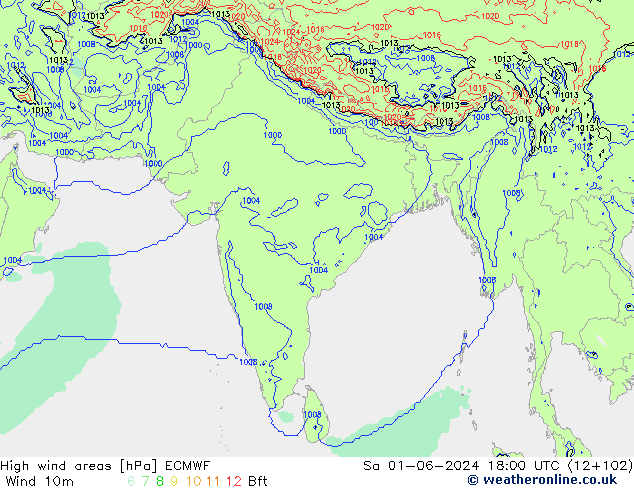 Windvelden ECMWF za 01.06.2024 18 UTC