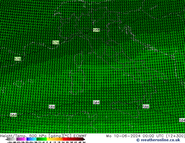 Height/Temp. 500 hPa ECMWF Seg 10.06.2024 00 UTC