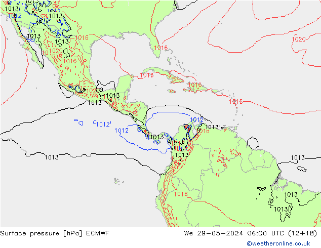 pression de l'air ECMWF mer 29.05.2024 06 UTC