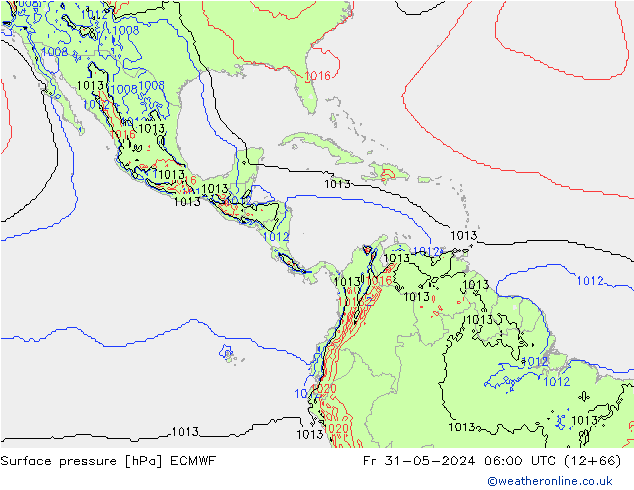 Pressione al suolo ECMWF ven 31.05.2024 06 UTC