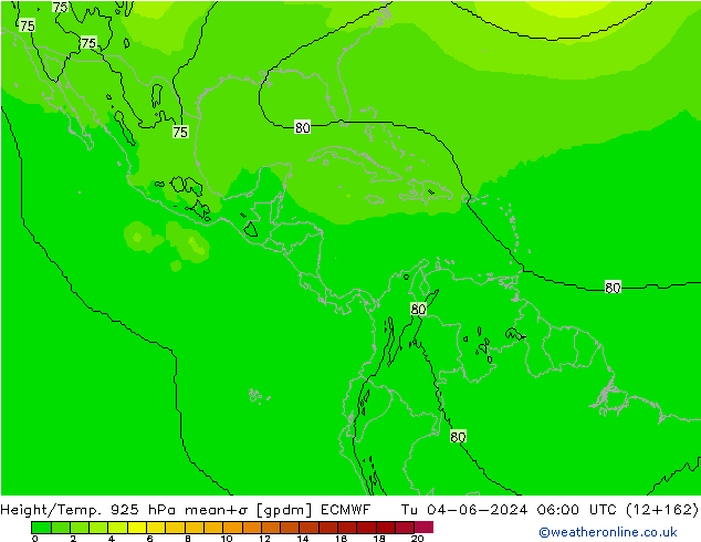 Height/Temp. 925 hPa ECMWF Tu 04.06.2024 06 UTC