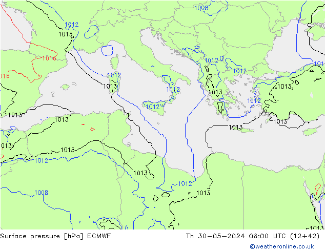 Yer basıncı ECMWF Per 30.05.2024 06 UTC