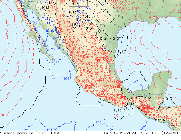 Luchtdruk (Grond) ECMWF di 28.05.2024 12 UTC