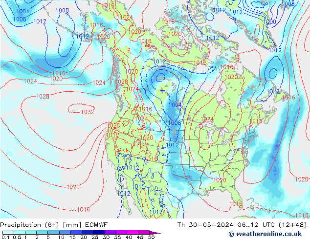 Nied. akkumuliert (6Std) ECMWF Do 30.05.2024 12 UTC