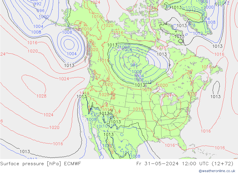 Yer basıncı ECMWF Cu 31.05.2024 12 UTC