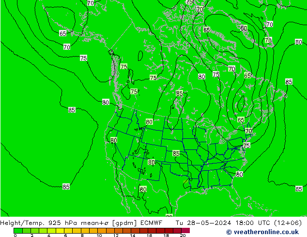 Yükseklik/Sıc. 925 hPa ECMWF Sa 28.05.2024 18 UTC