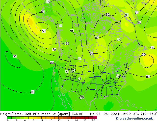 Hoogte/Temp. 925 hPa ECMWF ma 03.06.2024 18 UTC