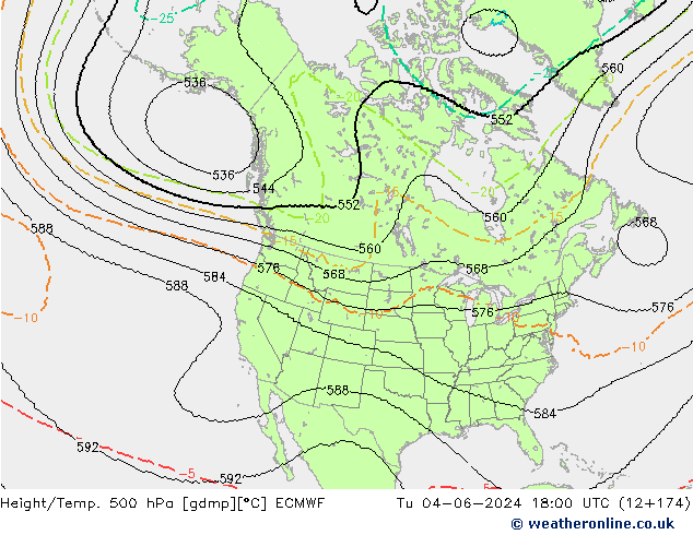 Height/Temp. 500 hPa ECMWF Ter 04.06.2024 18 UTC