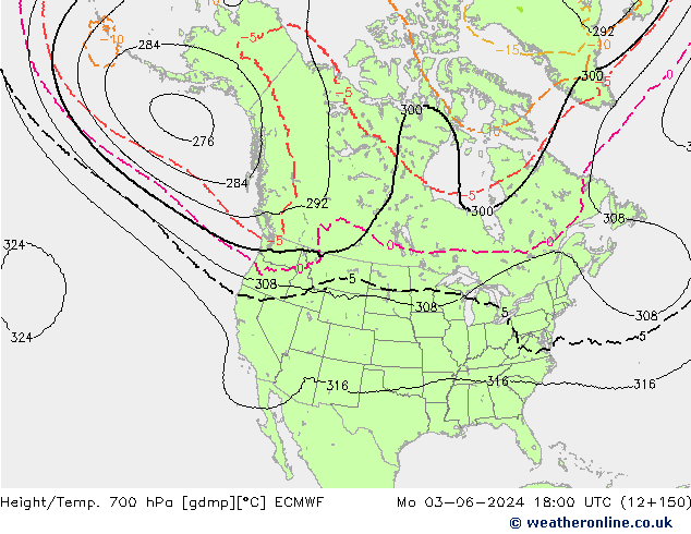 Hoogte/Temp. 700 hPa ECMWF ma 03.06.2024 18 UTC