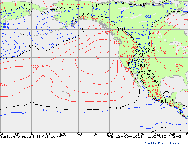 Yer basıncı ECMWF Çar 29.05.2024 12 UTC