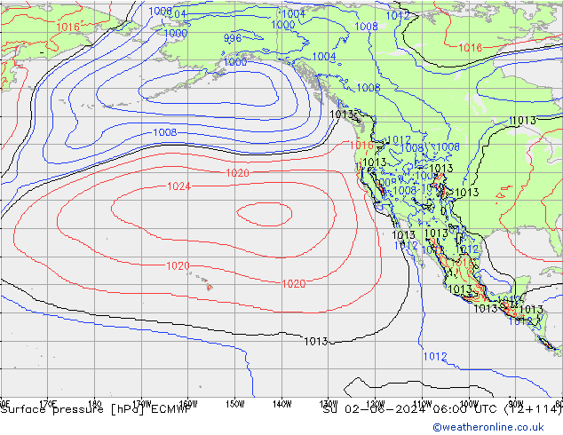 Luchtdruk (Grond) ECMWF zo 02.06.2024 06 UTC