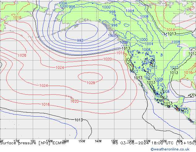 Yer basıncı ECMWF Pzt 03.06.2024 18 UTC