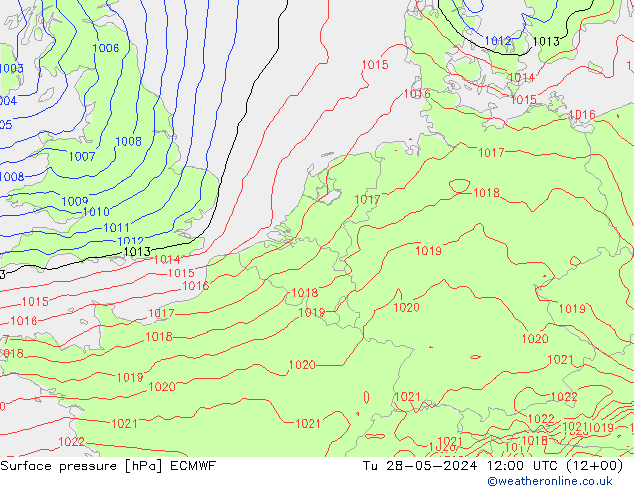 pression de l'air ECMWF mar 28.05.2024 12 UTC