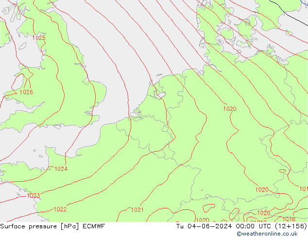 Yer basıncı ECMWF Sa 04.06.2024 00 UTC