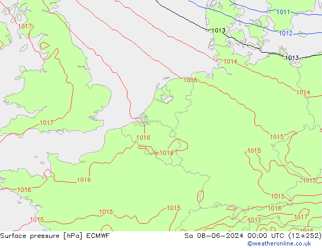 Yer basıncı ECMWF Cts 08.06.2024 00 UTC