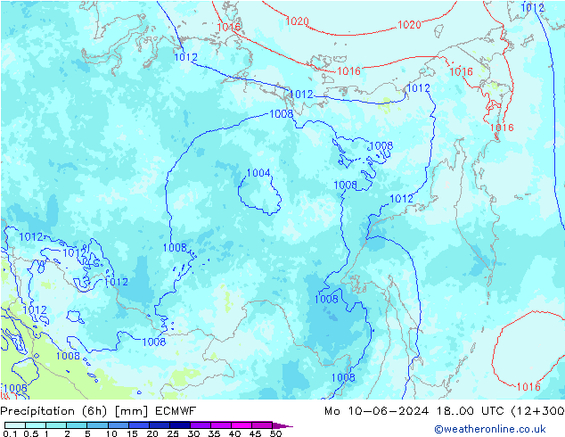 Precipitação (6h) ECMWF Seg 10.06.2024 00 UTC