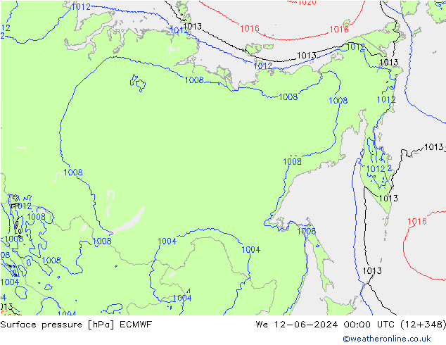 ciśnienie ECMWF śro. 12.06.2024 00 UTC