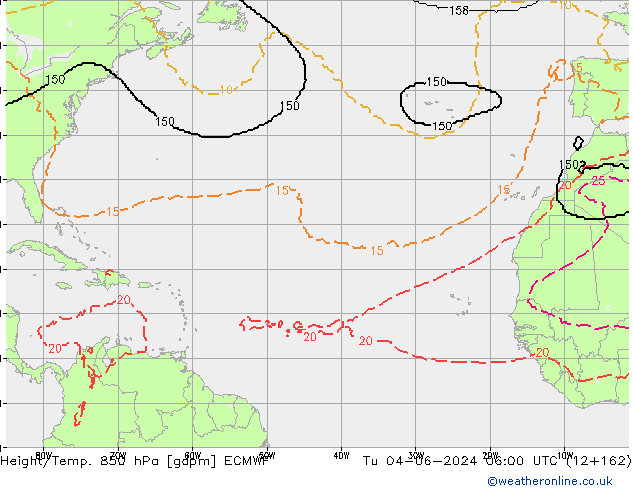 Height/Temp. 850 hPa ECMWF Tu 04.06.2024 06 UTC