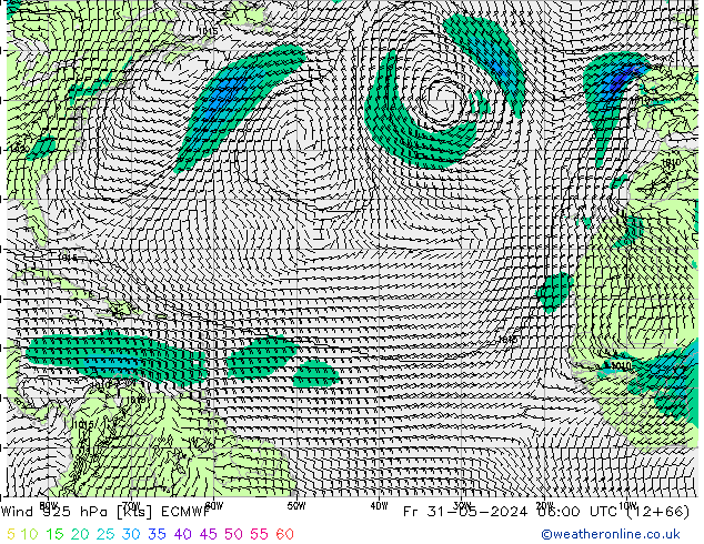 Wind 925 hPa ECMWF Fr 31.05.2024 06 UTC
