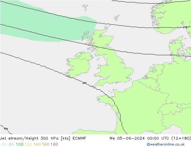 Jet stream/Height 300 hPa ECMWF We 05.06.2024 00 UTC