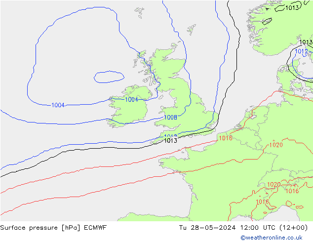 Surface pressure ECMWF Tu 28.05.2024 12 UTC