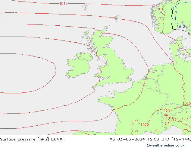 pressão do solo ECMWF Seg 03.06.2024 12 UTC