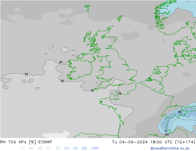 700 hPa Nispi Nem ECMWF Sa 04.06.2024 18 UTC