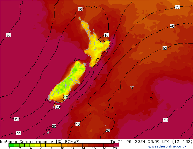 Isotachs Spread ECMWF Tu 04.06.2024 06 UTC