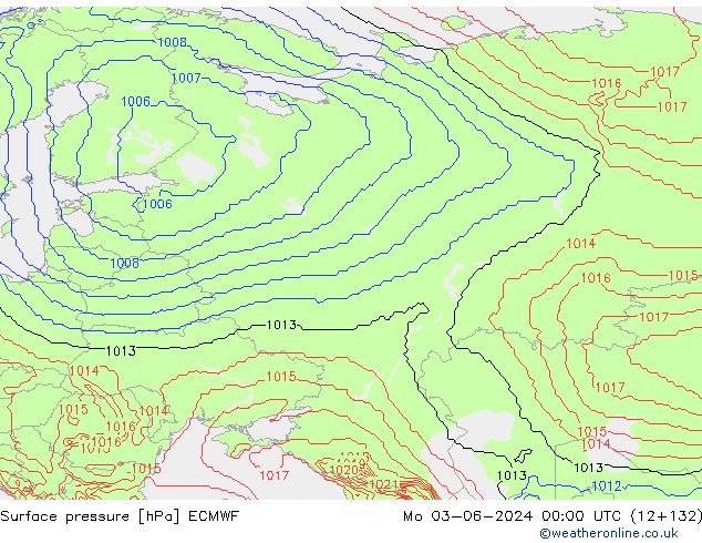 Pressione al suolo ECMWF lun 03.06.2024 00 UTC