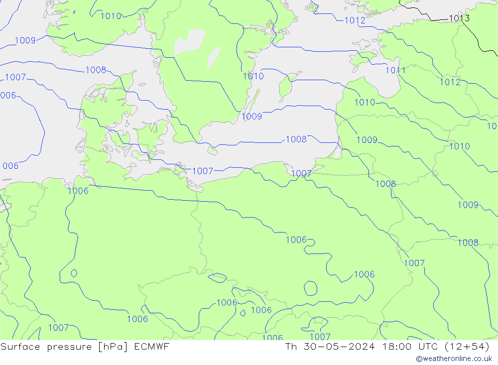 Luchtdruk (Grond) ECMWF do 30.05.2024 18 UTC