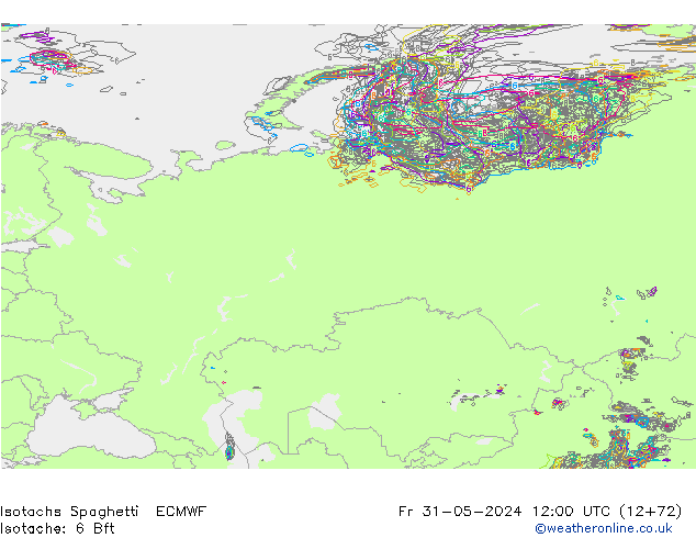 Isotachen Spaghetti ECMWF vr 31.05.2024 12 UTC