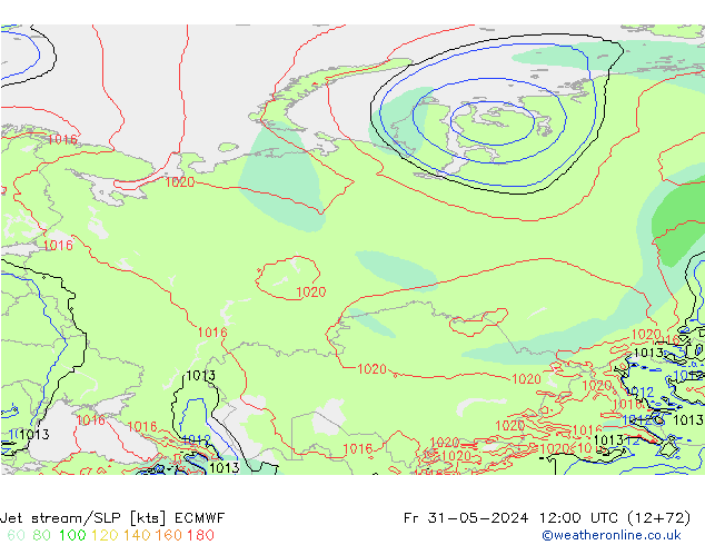 Corriente en chorro ECMWF vie 31.05.2024 12 UTC