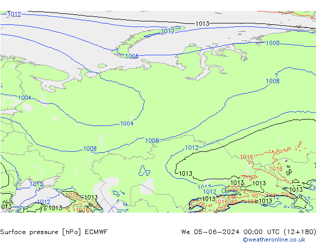 Luchtdruk (Grond) ECMWF wo 05.06.2024 00 UTC