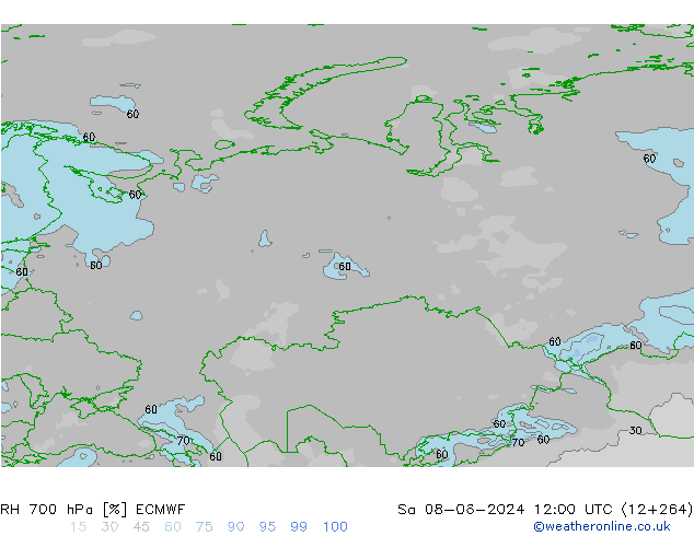 RH 700 hPa ECMWF Sa 08.06.2024 12 UTC