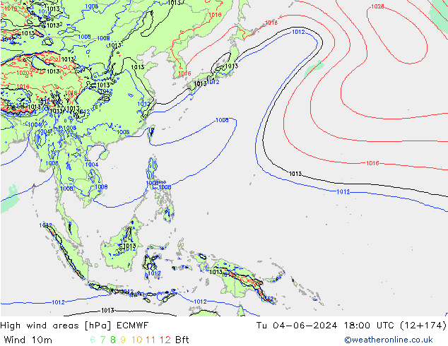 High wind areas ECMWF Ter 04.06.2024 18 UTC