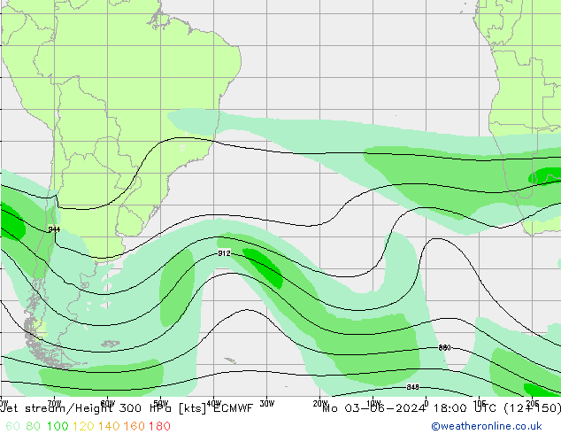 Corrente a getto ECMWF lun 03.06.2024 18 UTC