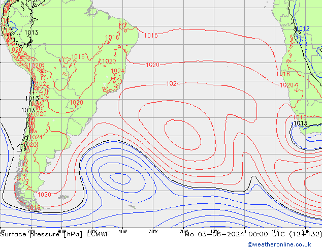 Bodendruck ECMWF Mo 03.06.2024 00 UTC