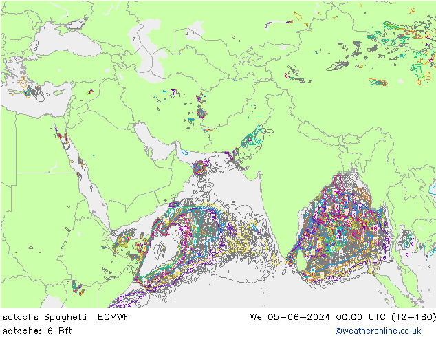 Isotachen Spaghetti ECMWF wo 05.06.2024 00 UTC